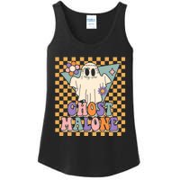 Retro Groovy Ghost Malone Funny Cute For Halloween Costume Ladies Essential Tank