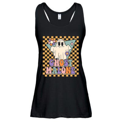 Retro Groovy Ghost Malone Funny Cute For Halloween Costume Ladies Essential Flowy Tank