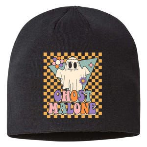 Retro Groovy Ghost Malone Funny Cute For Halloween Costume Sustainable Beanie