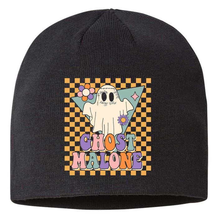 Retro Groovy Ghost Malone Funny Cute For Halloween Costume Sustainable Beanie