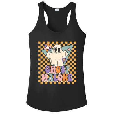 Retro Groovy Ghost Malone Funny Cute For Halloween Costume Ladies PosiCharge Competitor Racerback Tank