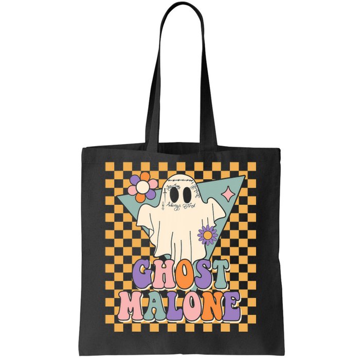 Retro Groovy Ghost Malone Funny Cute For Halloween Costume Tote Bag