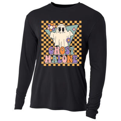 Retro Groovy Ghost Malone Funny Cute For Halloween Costume Cooling Performance Long Sleeve Crew