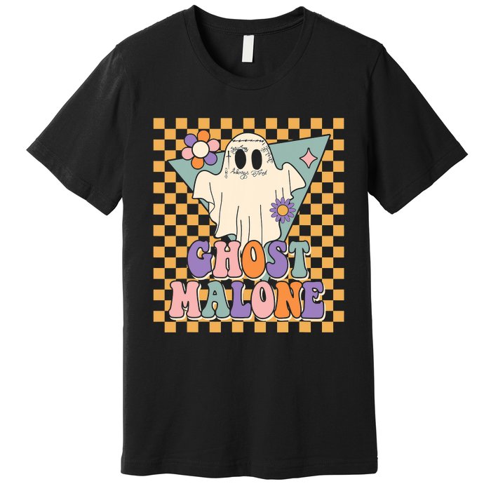 Retro Groovy Ghost Malone Funny Cute For Halloween Costume Premium T-Shirt