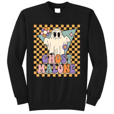 Retro Groovy Ghost Malone Funny Cute For Halloween Costume Tall Sweatshirt