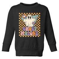 Retro Groovy Ghost Malone Funny Cute For Halloween Costume Toddler Sweatshirt