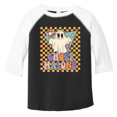 Retro Groovy Ghost Malone Funny Cute For Halloween Costume Toddler Fine Jersey T-Shirt