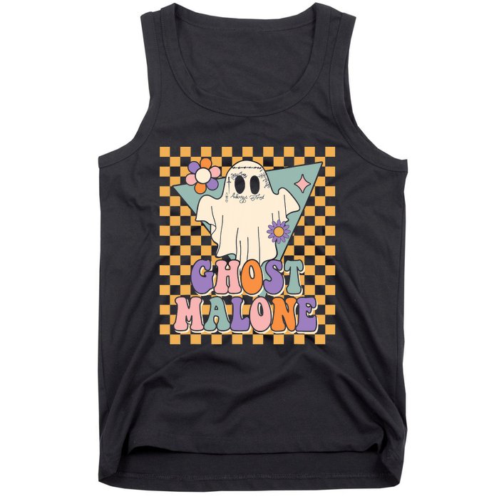 Retro Groovy Ghost Malone Funny Cute For Halloween Costume Tank Top