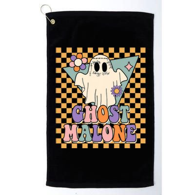 Retro Groovy Ghost Malone Funny Cute For Halloween Costume Platinum Collection Golf Towel