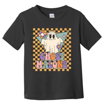 Retro Groovy Ghost Malone Funny Cute For Halloween Costume Toddler T-Shirt