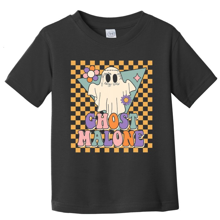 Retro Groovy Ghost Malone Funny Cute For Halloween Costume Toddler T-Shirt