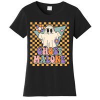 Retro Groovy Ghost Malone Funny Cute For Halloween Costume Women's T-Shirt