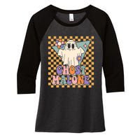 Retro Groovy Ghost Malone Funny Cute For Halloween Costume Women's Tri-Blend 3/4-Sleeve Raglan Shirt