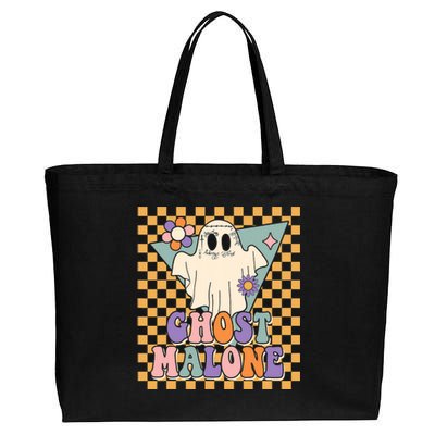 Retro Groovy Ghost Malone Funny Cute For Halloween Costume Cotton Canvas Jumbo Tote