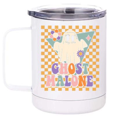 Retro Groovy Ghost Malone Funny Cute For Halloween Costume 12 oz Stainless Steel Tumbler Cup