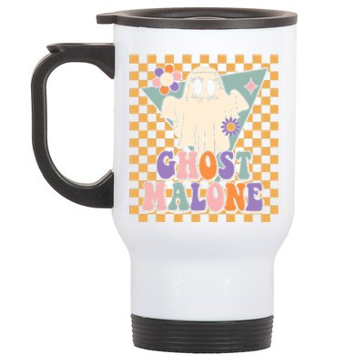 Retro Groovy Ghost Malone Funny Cute For Halloween Costume Stainless Steel Travel Mug