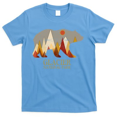 Retro Glacier Grizzly Bear Gift National Park Gift T-Shirt