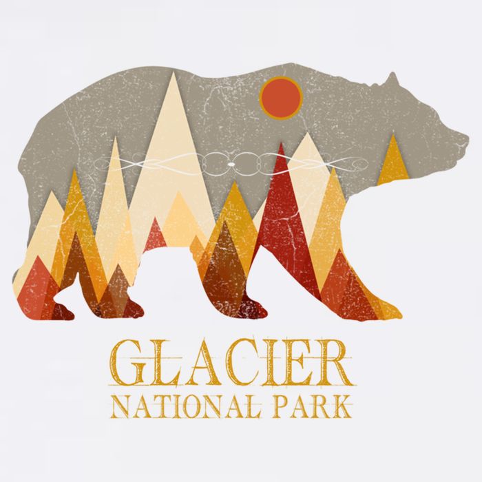 Retro Glacier Grizzly Bear Gift National Park Gift Cooling Performance Crew T-Shirt