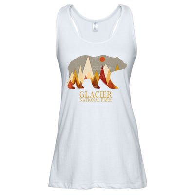 Retro Glacier Grizzly Bear Gift National Park Gift Ladies Essential Flowy Tank