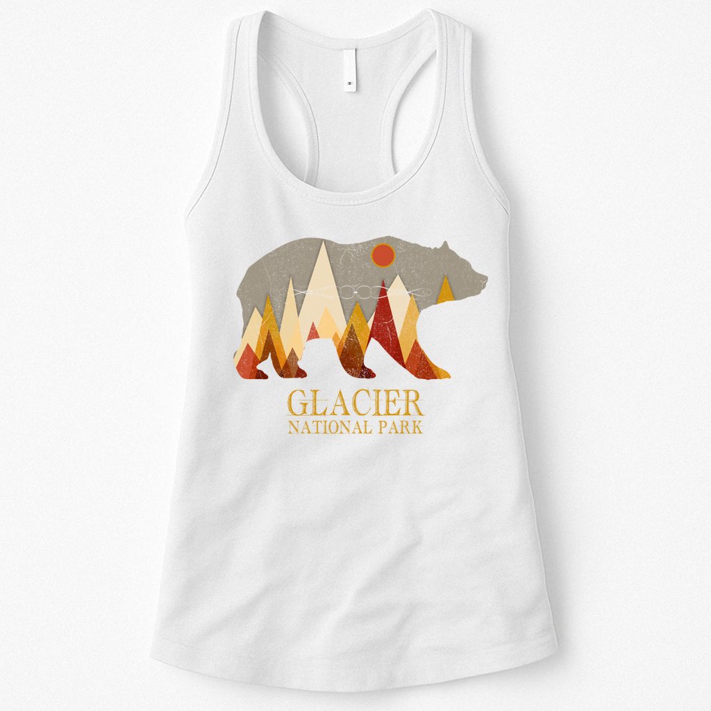 Retro Glacier Grizzly Bear Gift National Park Gift Womens Tank Top