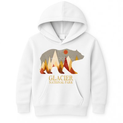 Retro Glacier Grizzly Bear Gift National Park Gift Kids Hoodie