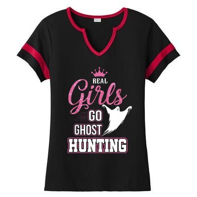 Real Go Ghost Hunting Gifts For Ghost Hunters Ladies Halftime Notch Neck Tee