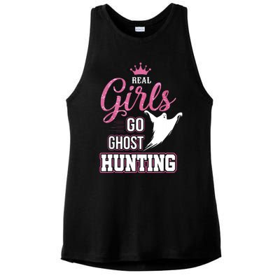 Real Go Ghost Hunting Gifts For Ghost Hunters Ladies PosiCharge Tri-Blend Wicking Tank