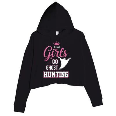 Real Go Ghost Hunting Gifts For Ghost Hunters Crop Fleece Hoodie