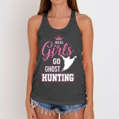 Real Go Ghost Hunting Gifts For Ghost Hunters Women's Knotted Racerback Tank