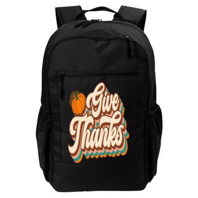 Retro Groovy Give Thank Thanksgiving Thankful Fall Autumn Daily Commute Backpack