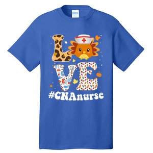 Retro Gobble Gobble Thanksgiving Cna Nurse Turkey Leoprad Rn Gift Tall T-Shirt