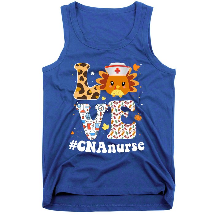 Retro Gobble Gobble Thanksgiving Cna Nurse Turkey Leoprad Rn Gift Tank Top