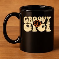 Retro Groovy Gigi Aesthetic Nostalgia 60's 70's Retro Gigi 11oz C Handle Ceramic Mug
