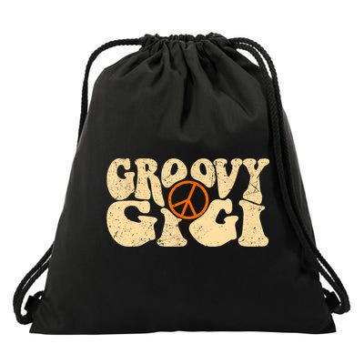 Retro Groovy Gigi Aesthetic Nostalgia 60's 70's Retro Gigi Drawstring Bag