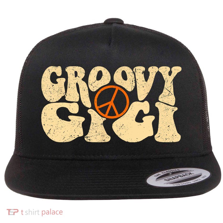 Retro Groovy Gigi Aesthetic Nostalgia 60's 70's Retro Gigi Flatbill Hat