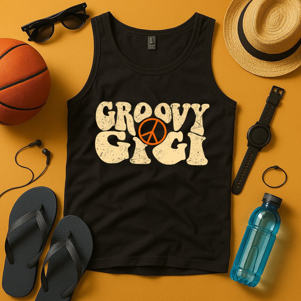 Retro Groovy Gigi Aesthetic Nostalgia 60's 70's Retro Gigi Tank Top