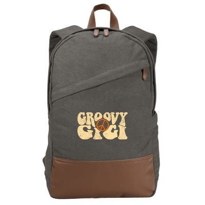 Retro Groovy Gigi Aesthetic Nostalgia 60's 70's Retro Gigi Cotton Canvas Backpack