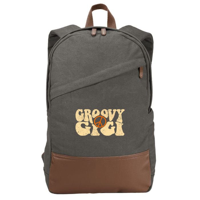Retro Groovy Gigi Aesthetic Nostalgia 60's 70's Retro Gigi Cotton Canvas Backpack