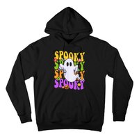 Retro Groovy Ghost Halloween Costume SPOOKY VIBES Hoodie