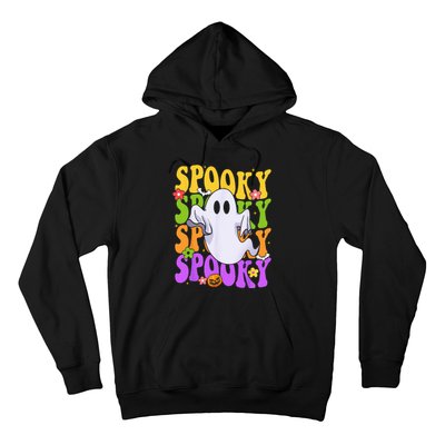 Retro Groovy Ghost Halloween Costume SPOOKY VIBES Hoodie