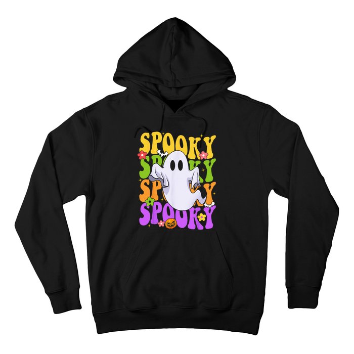 Retro Groovy Ghost Halloween Costume SPOOKY VIBES Hoodie