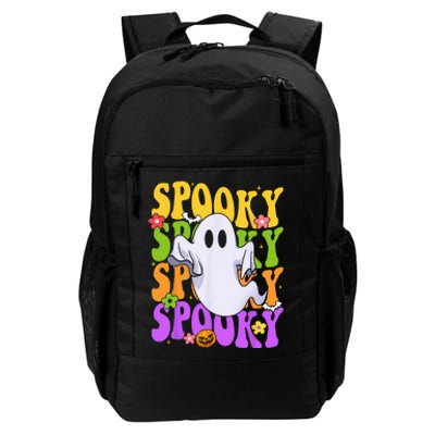 Retro Groovy Ghost Halloween Costume SPOOKY VIBES Daily Commute Backpack