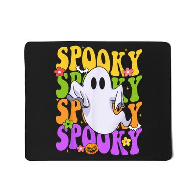 Retro Groovy Ghost Halloween Costume SPOOKY VIBES Mousepad