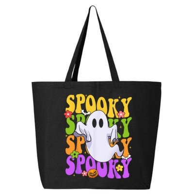 Retro Groovy Ghost Halloween Costume SPOOKY VIBES 25L Jumbo Tote