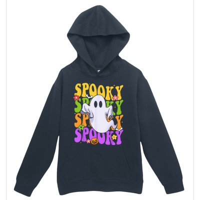 Retro Groovy Ghost Halloween Costume SPOOKY VIBES Urban Pullover Hoodie