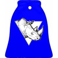 Rhino Great Gift Ceramic Bell Ornament