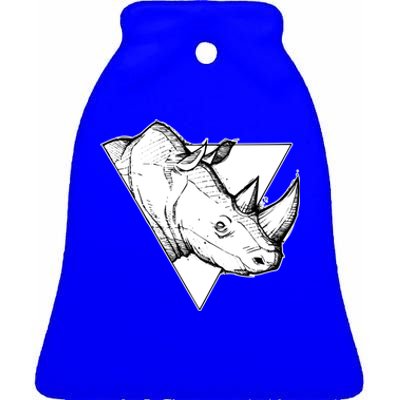 Rhino Great Gift Ceramic Bell Ornament