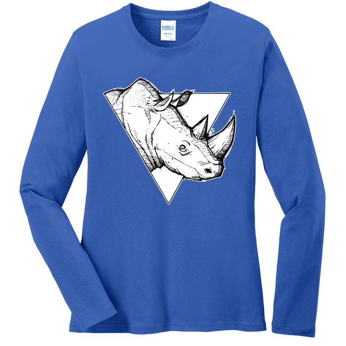 Rhino Great Gift Ladies Long Sleeve Shirt