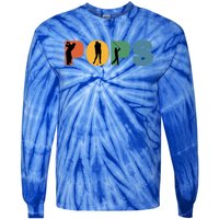 Retro Golf Grandpa Golfer Pops Grandfather Gift Tie-Dye Long Sleeve Shirt