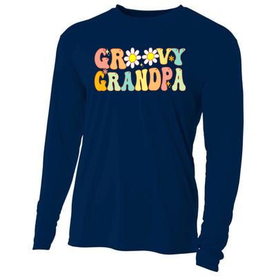 Retro Groovy Grandpa Birthday Matching Family Father's Day Cooling Performance Long Sleeve Crew